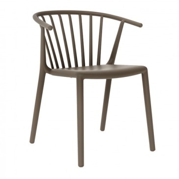 Conjunto de 2 sillas de exterior Woody en polipropileno apilable disponible en varios colores