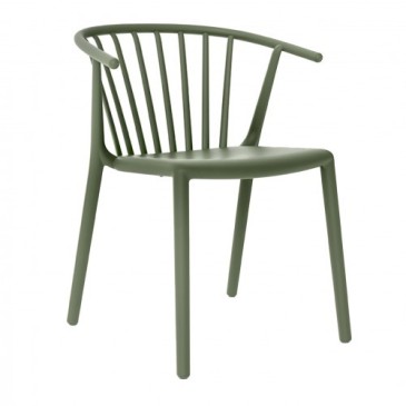 Set of 2 Woody outdoor chairs in stackable polypropylene available in multiple colors