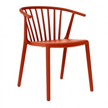Set 2 sedie per esterno Woody in polipropilene impilabile disponibile in più colori