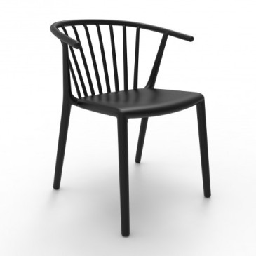 Set 2 sedie per esterno Woody in polipropilene impilabile disponibile in più colori