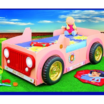 Bed in MDF for girls JEEP PINK model