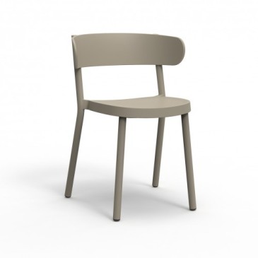 Casino chair for outdoor or indoor use in stackable polypropylene available in several colors