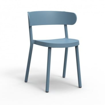 Casino chair for outdoor or indoor use in stackable polypropylene available in several colors