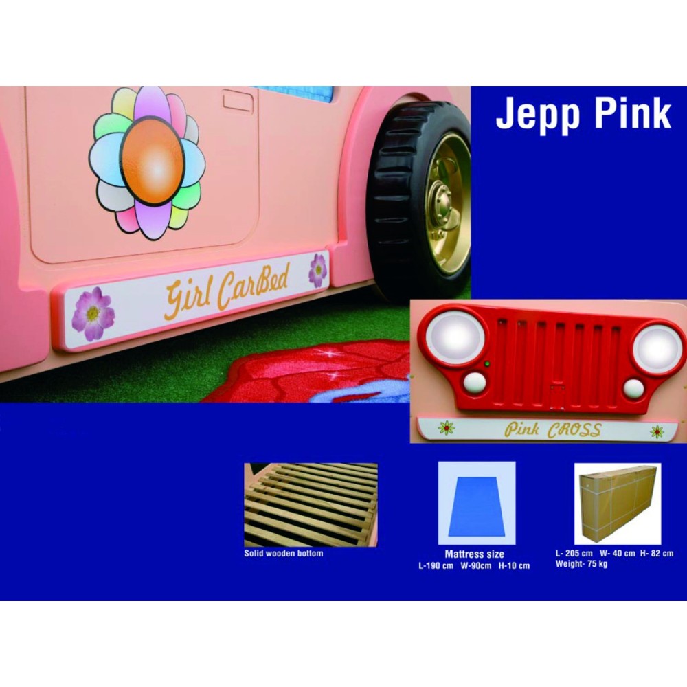 plastiko rosa jeepsängdetaljer