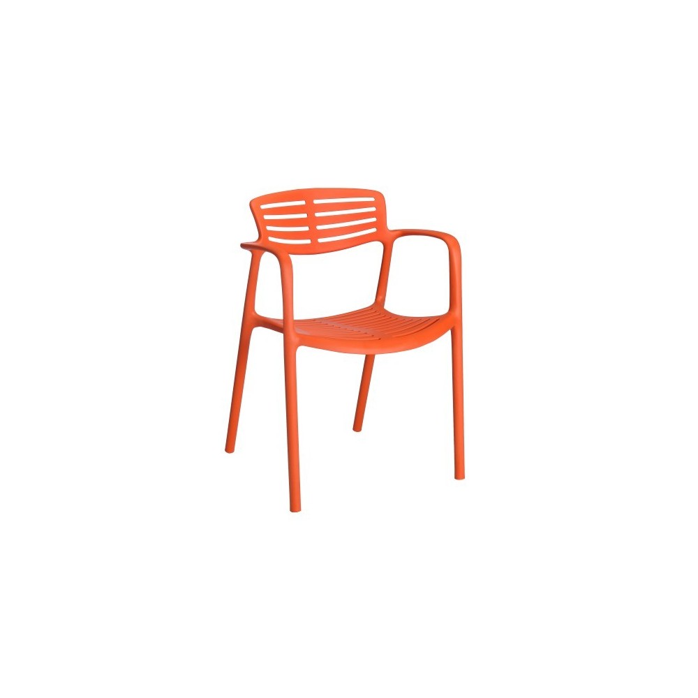 Toledo Aire stackable polypropylene outdoor chair with armrests available in 5 colors