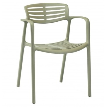 Set of 2 Toledo Aire outdoor chairs in stackable polypropylene with armrests available in 5 colours