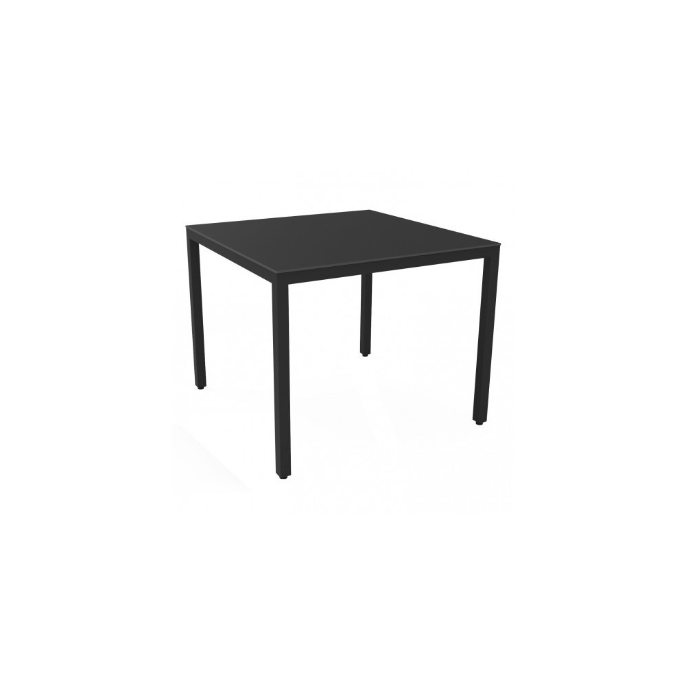 Tavolo per esterno Barcino Compact quadrato ed impilabile in alluminio verciato a luquido disponibile in due finiture