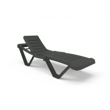 Set 2 Master stackable deck chair with reclining backrest in 5 positions available in 3 colours