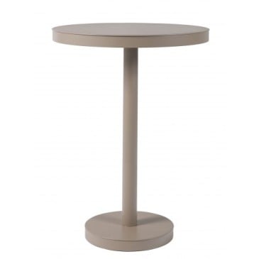 Barcino Hight outdoor table in aluminum with top diameter 60 in two different finishes