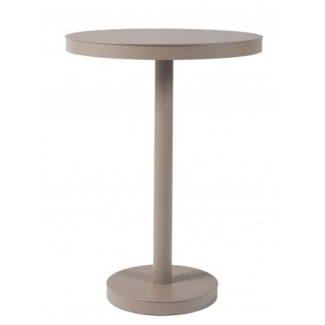 Tavolo per esterno Barcino Hight in alluminio con piano diametro 60 in due diverse finiture