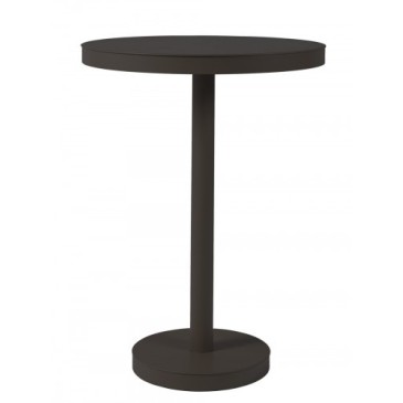Barcino Hight outdoor table in aluminum with 60 diameter top in two different finishes