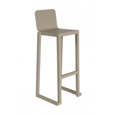 Set of 2 Barcino outdoor stools in anodized and painted stackable aluminum available in two finishes