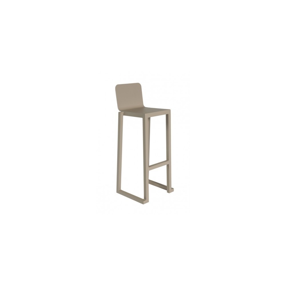 Stackable Barcino outdoor stool in anodized and painted aluminum available in two finishes