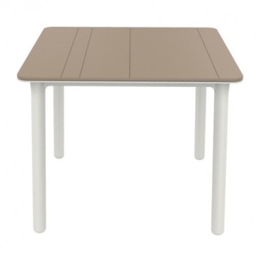 Mesa externa Noa em polipropileno 90 x 90 cm disponível em três acabamentos