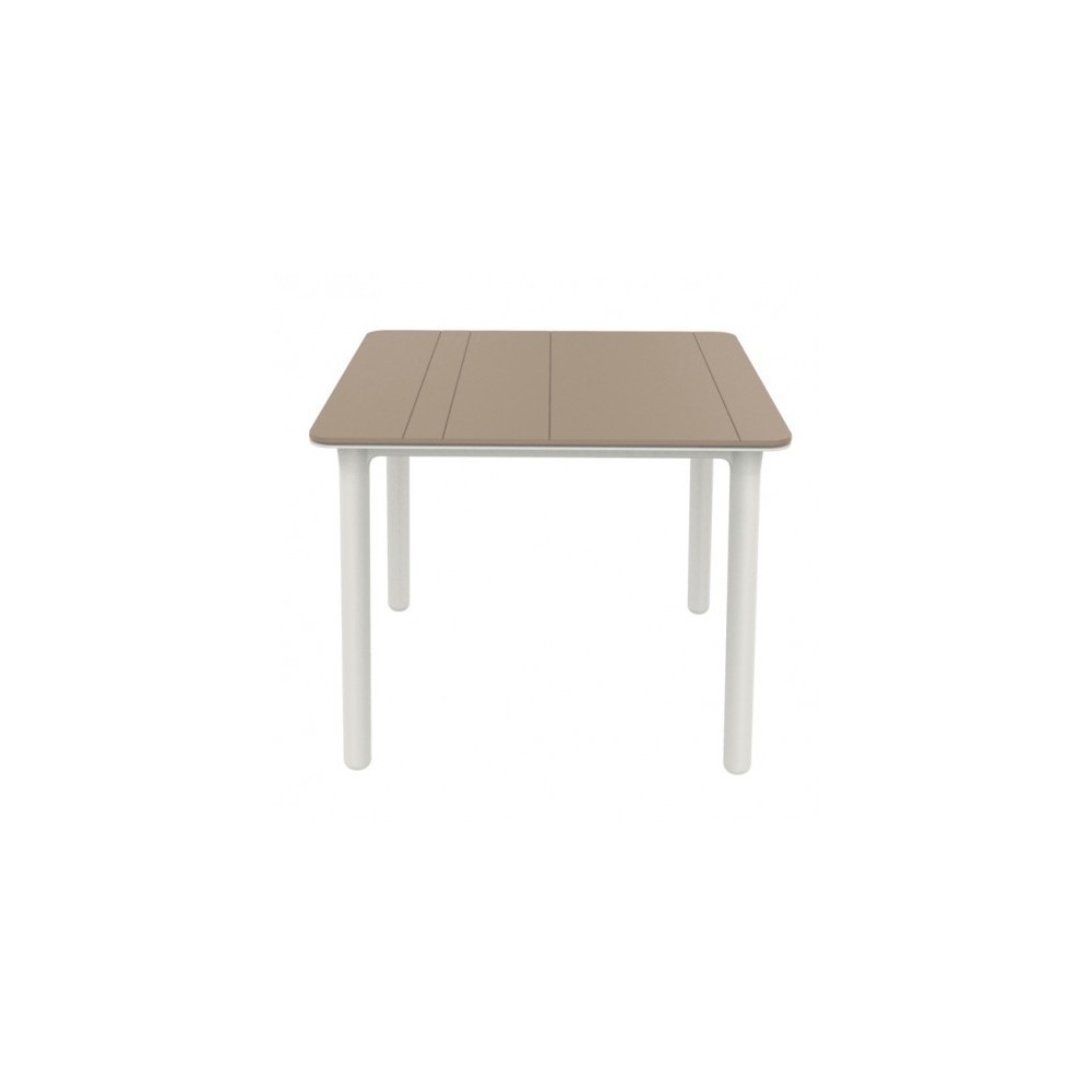 Table d'extérieur Noa en polypropylène 90 x 90 cm disponible en trois finitions