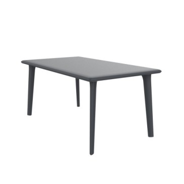 Nouvelle table d'extérieur Dessa avec structure en acier et plateau en polypropylène disponible en 2 tailles