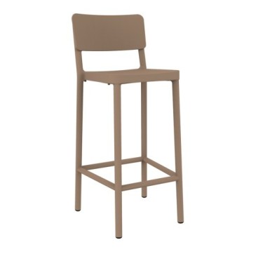 Set 2 Lisboa outdoor stools in polypropylene available in many colors