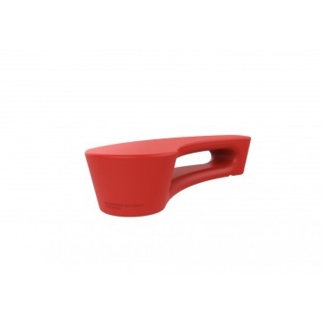 Boomerang outdoor bench in rotomolded polyethylene available in three different colors