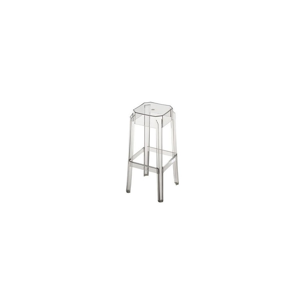 Fox outdoor stool in transparent and stackable polycarbonate