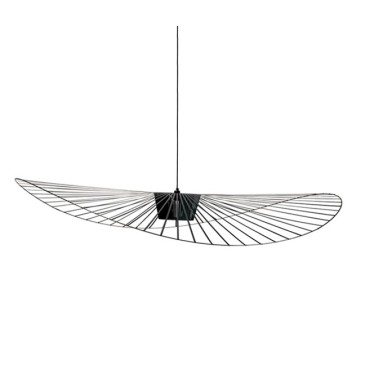 Lampe à suspension Vertigo avec diffuseur en métal et câblage noir disponible en 2 tailles