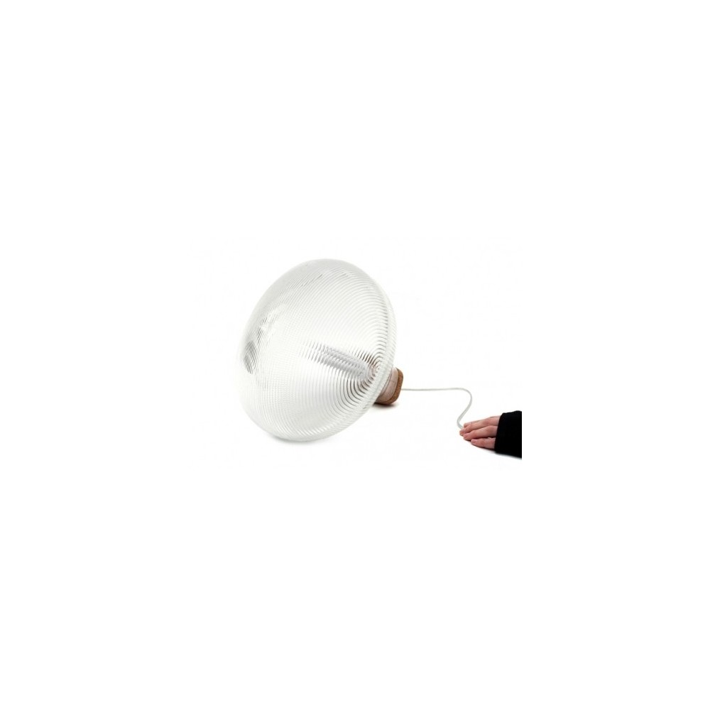 Lampe de table Tidelight avec structure en liège et verre soufflé