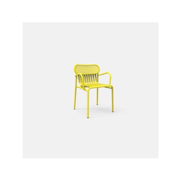 Cadeira WEEKEND com braços para exterior em alumínio disponível em várias cores. Não empilháveis