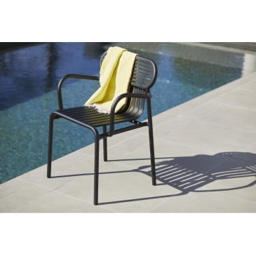 WEEK END outdoor armchair in aluminum available in various colors. Not stackable