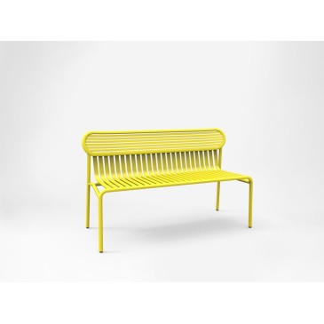 WEEK END Outdoor Bench with seat in aluminum slats.