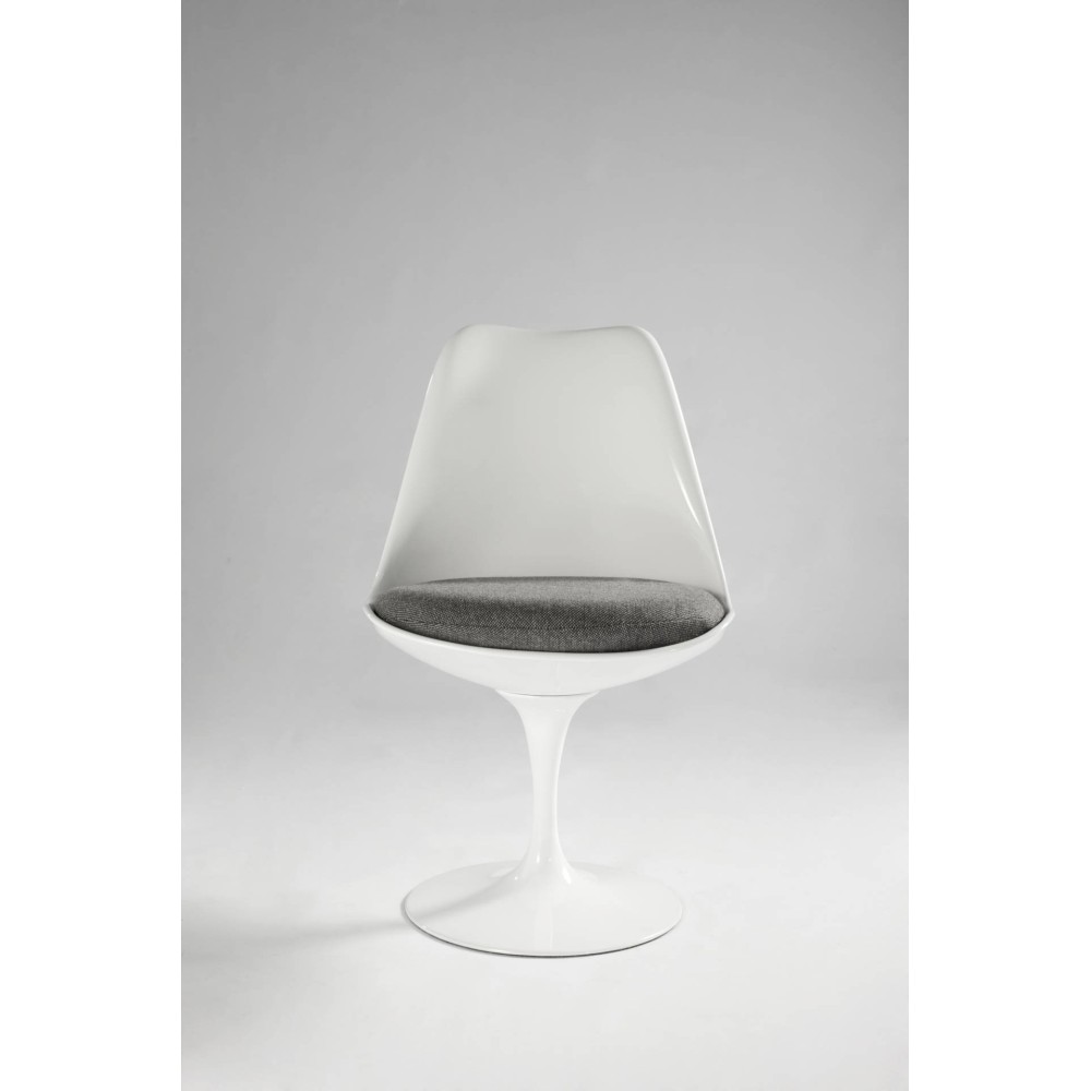Re-edition av Tulip stolen av Eero Saarinen i Abs aluminium bas och kudde i läder eller tyg