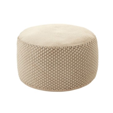 Berenice outdoor pouf, upholstery in woven fabric.