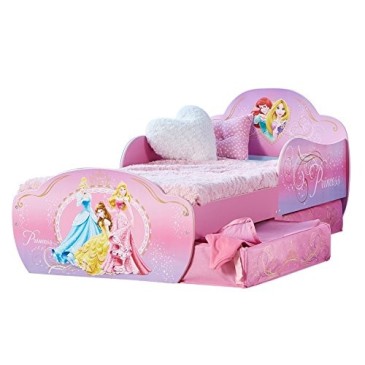 Berço Disney Princess com gavetas de tecido embutidas que podem ser fechadas