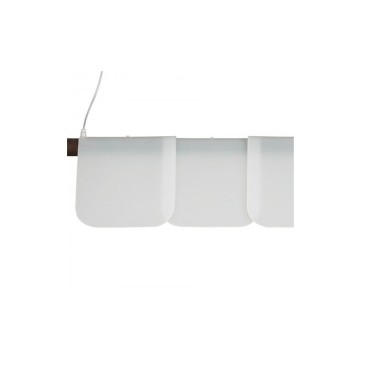 Arfò suspension lamp with ash or walnut color structure and satin methacrylate diffusers