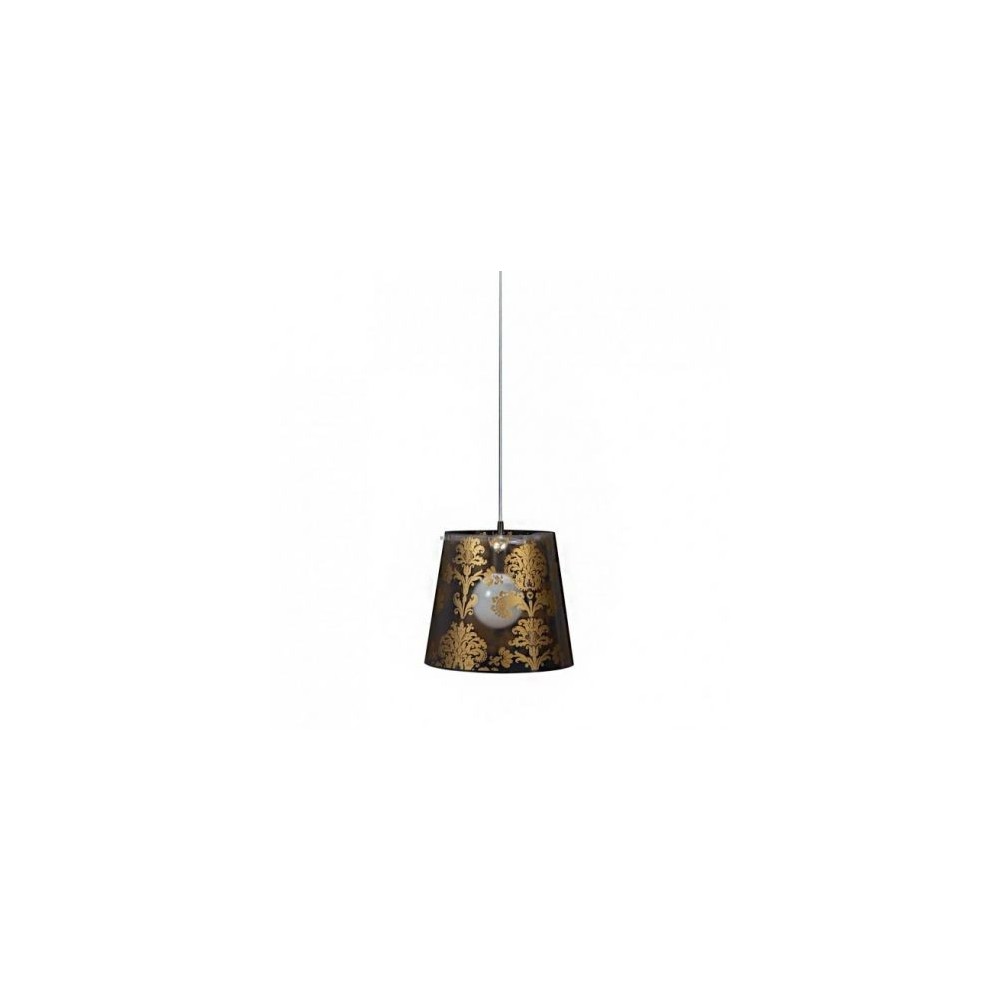 Small or large Babette suspension lamp with metal structure and polycarbonate lampshade available in several finishes