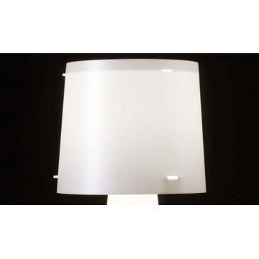 Diva floor lamp in pearl white polypropylene. Details in anti-reflective methacrylate. Base in white painted metal