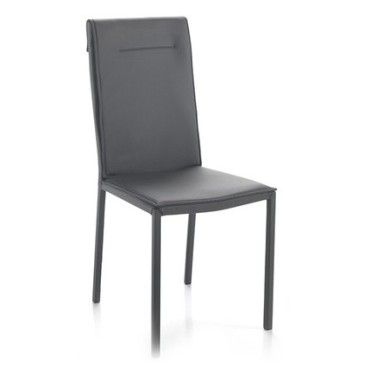 Camy stoel van Tomasucci in metaal bekleed met synthetisch leer verkrijgbaar in wit, grijs en duifgrijs