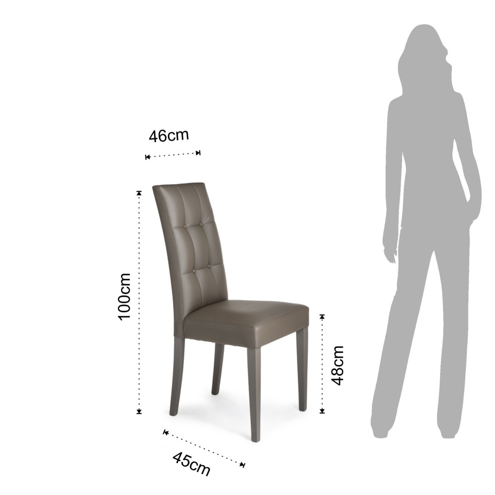 Dada stol från Tomasucci i trä klädd i syntetiskt läder finns i vitt, grått och brunt