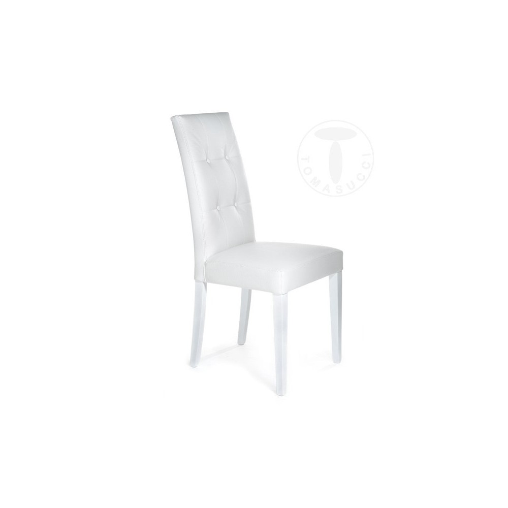 Dada chair by Tomasucci in wood covered in synthetic leather available in white, gray and brown