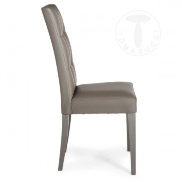 Tomasucci Dada σετ με 2 ξύλινες καρέκλες με επένδυση από συνθετικό δέρμα διαθέσιμο σε λευκό, γκρι και καφέ