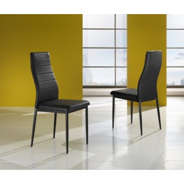 Camaro chair by Tomasucci with structure in lacquered metal and covered in synthetic leather in three different finishes