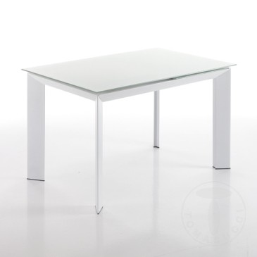Blade 160 utdragbart metallbord med härdat glasskiva som matchar strukturen