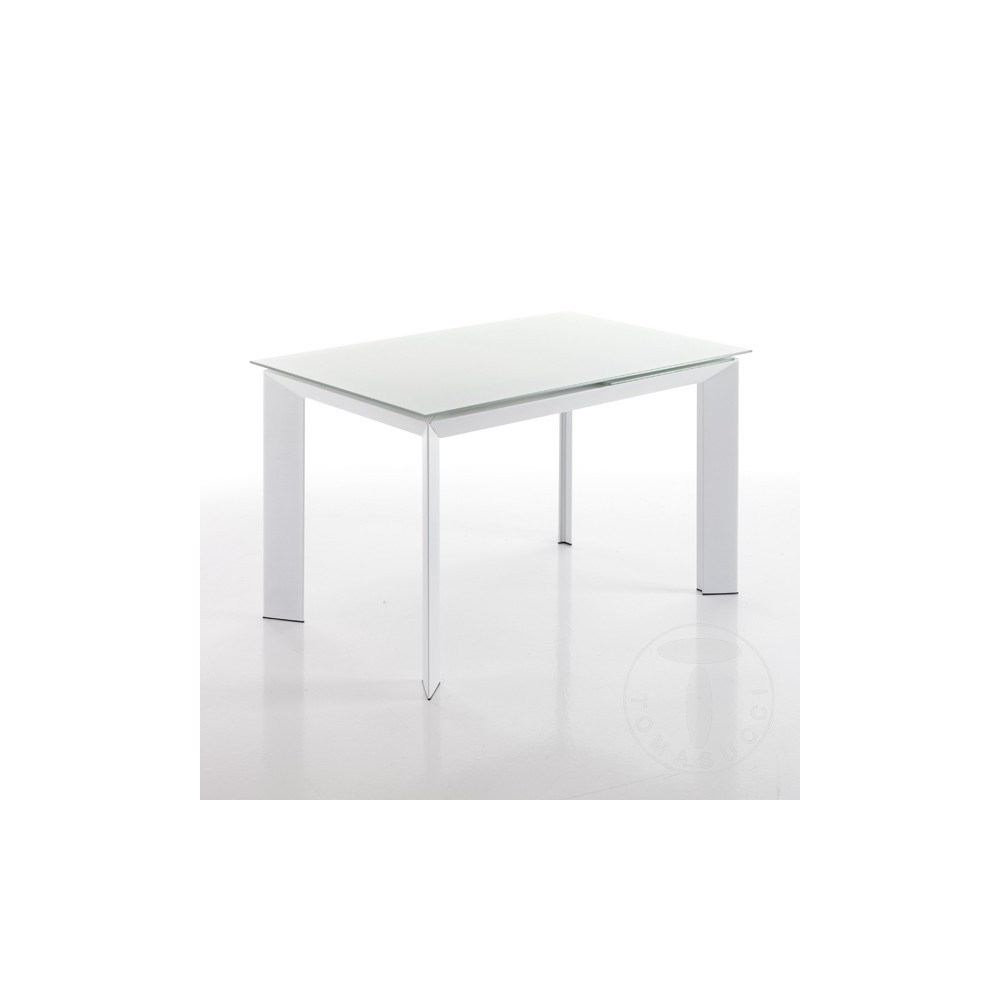Blade 160 utdragbart metallbord med härdat glasskiva som matchar strukturen