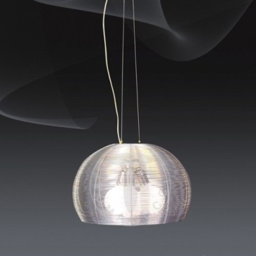 Lampada a sospensione Lux di Tomasucci realizzata in fili metallici con tre lampade E 27 non incluse