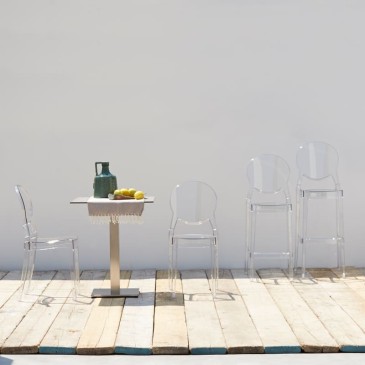 Scab Igloo set de 4 chaises d'extérieur design en polycarbonate empilables