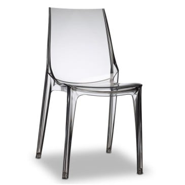 Chaise Vanity Made in Italy en polycarbonate, également pour une utilisation en extérieur.