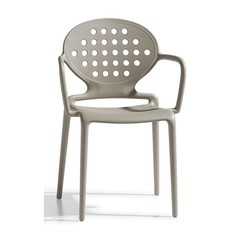 chaise colette gris tourterelle avec accoudoirs