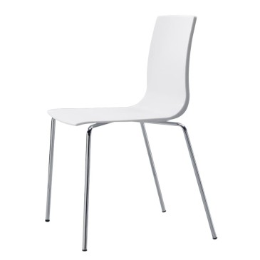 Scab Alice conjunto de 4 sillas para interior y exterior con estructura cromada o efecto latón