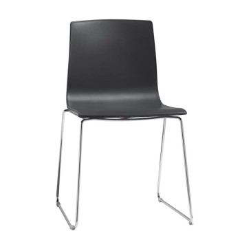 Scab Alice σετ με 2 καρέκλες με δομή έλκηθρου χρωμίου και κάθισμα από τεχνοπολυμερές