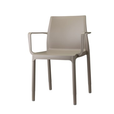 Scab Chloé Trend set of 4 stackable chairs with armrests in Technopolymer available in multiple colors