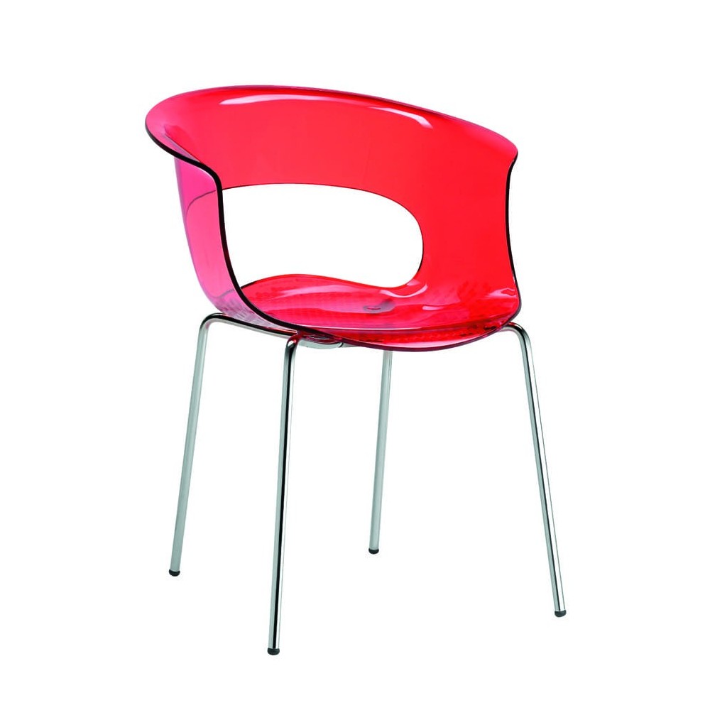 Transparenter roter Sessel von Miss B Antishock