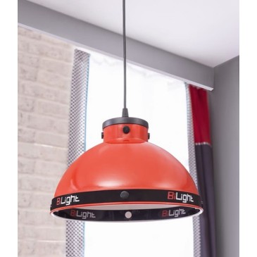 Racer Suspension Lamp with Red Plastic Shade